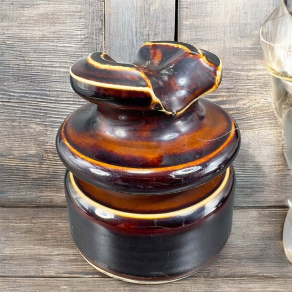 Vintage Locke 1977 Porcelain Brown Ceramic Insulator Large Heavy Stoneware Vtg
